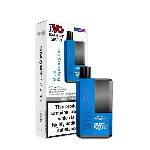 IVG Smart 5500 Refillable Rechargeable Disposable Vape Kit TPD Compliant - Box of 5