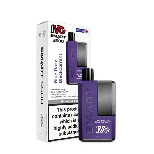 IVG Smart 5500 Refillable Rechargeable Disposable Vape Kit TPD Compliant - Box of 5