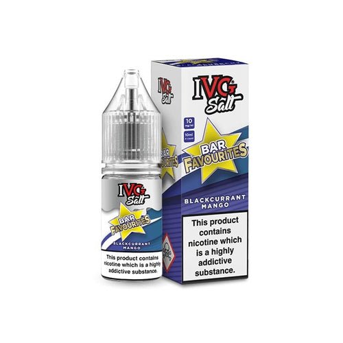 IVG Nic Salt Bar Favourite 10ml E Liquid- Pack Of 10 - Blackcurrant Mango -Vape Area UK