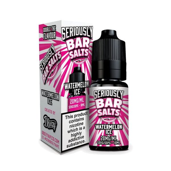 Seriously Bar Salt 10ml E-liquids Nic Salts - Box of 10 - Watermelon Ice -Vape Area UK